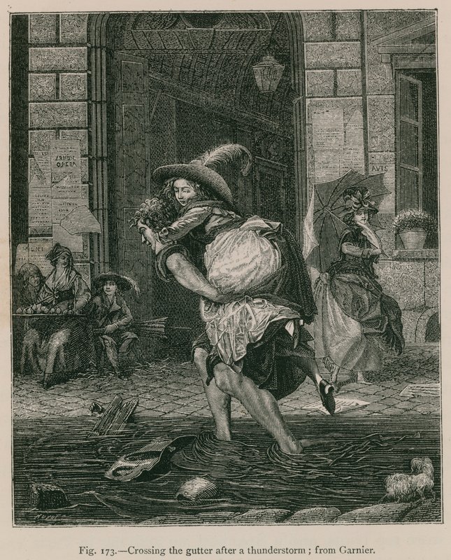 Crossing the Gutter after a Thunderstorm; from Garnier by French School