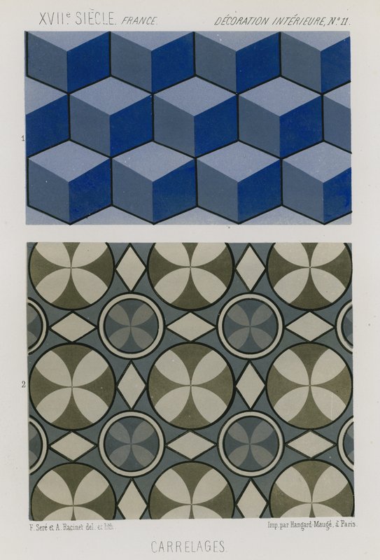 Decorative tiles of the 17th century by French School
