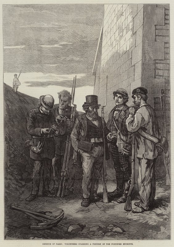 Defence of Paris, Volunteers guarding a Postern of the Fortified Enceinte by French School