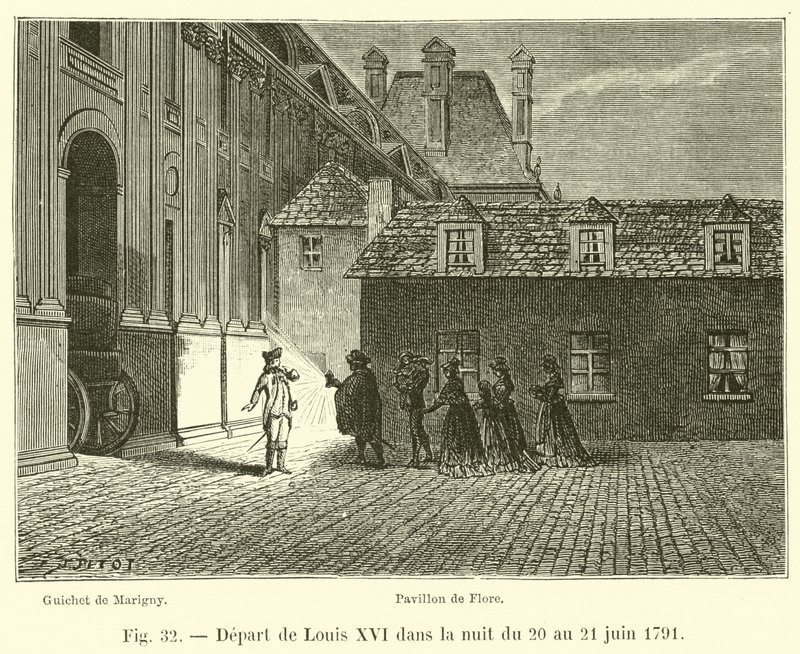 Departure of Louis XVI on the Night of June 20 to 21, 1791 by French School