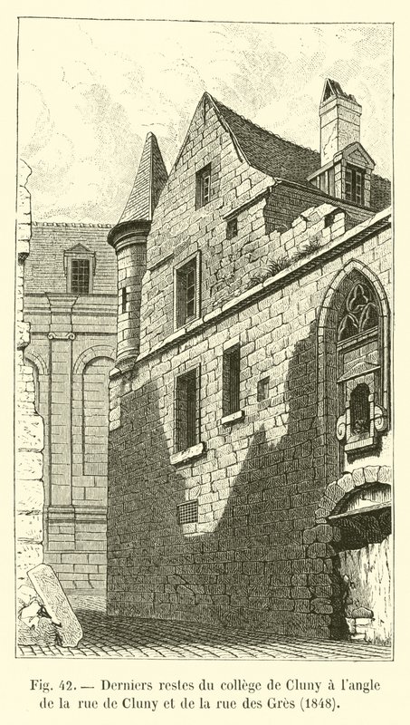 Last remains of the College of Cluny at the corner of rue de Cluny and rue des Gres, 1848 by French School