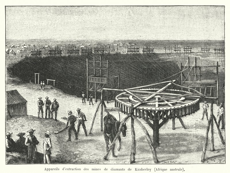 Diamond Mines of Kimberley, Cape of Good Hope, South Africa by French School