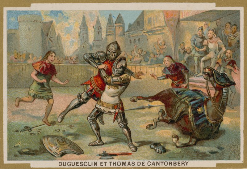 Duel Between Bertrand du Guesclin and Thomas of Canterbury, 1357 by French School