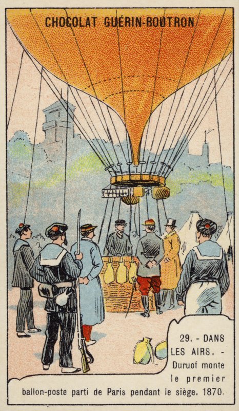 Duruof Making the First Postal Balloon Flight During the Siege of Paris by French School