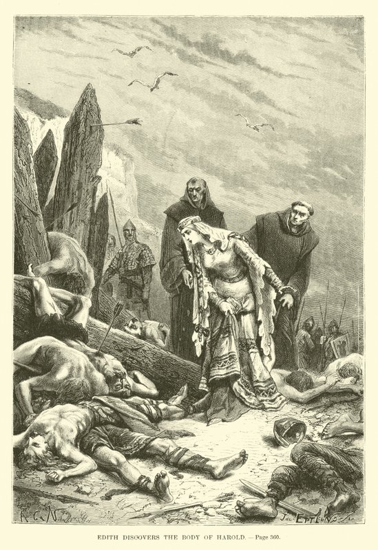 Edith discovers the body of Harold by French School