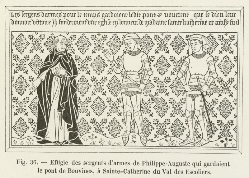 Effigy of the Sergeants-at-Arms of Philip Augustus Guarding the Bridge of Bouvines, at Sainte-Catherine du Val des Escoliers by French School