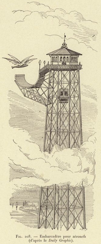 Airship Dock (after the Daily Graphic) (engraving) by French School