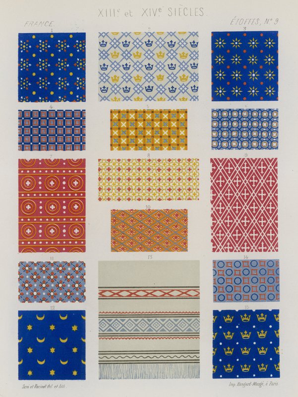 Embroidered fabrics of 13th and 14th century France by French School