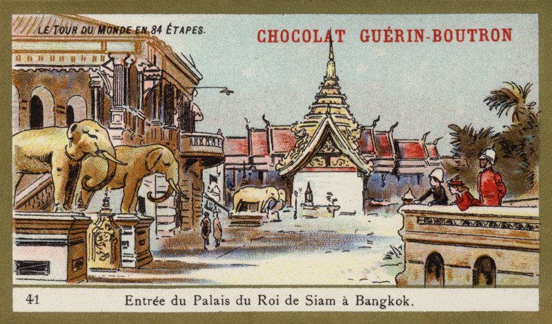 Entrance of the palace of the King of Siam in Bangkok by French School