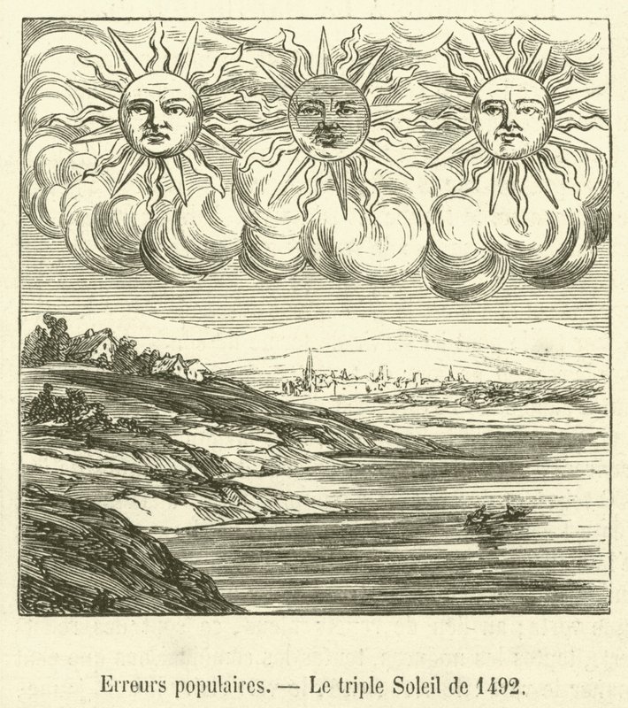 Popular Errors, The Triple Sun of 1492 (engraving) by French School