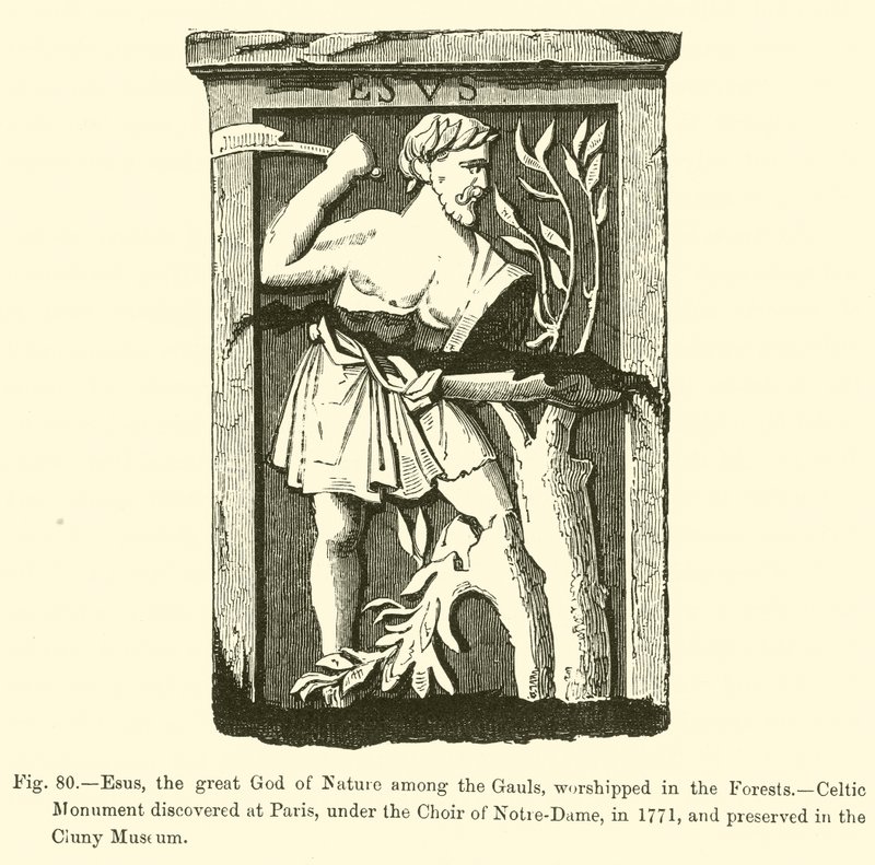 Esus, the Great God of Nature among the Gauls, worshipped in the Forests by French School