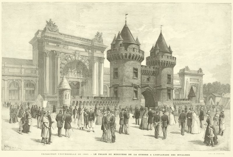1889 Universal Exposition, The Ministry of War Palace at the Esplanade des Invalides by French School