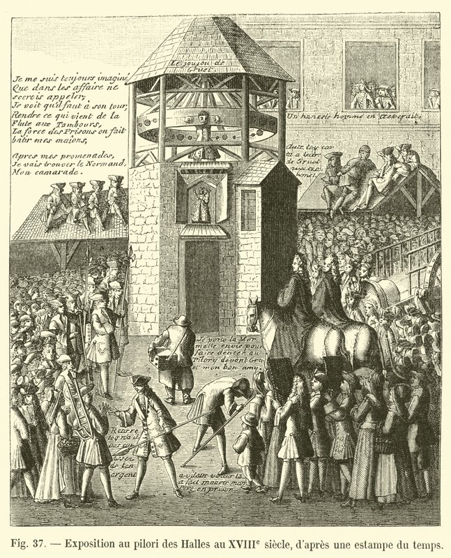 Exhibition at the Pillory of the Halles in the 18th century, after an engraving of the time by French School