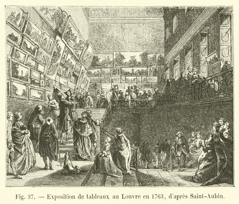 Exhibition of paintings at the Louvre in 1763, after Saint-Aubin by French School