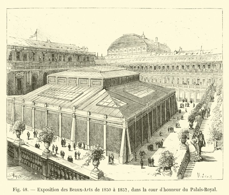 Exhibition of Fine Arts from 1850 to 1852, in the courtyard of honor of the Palais-Royal by French School
