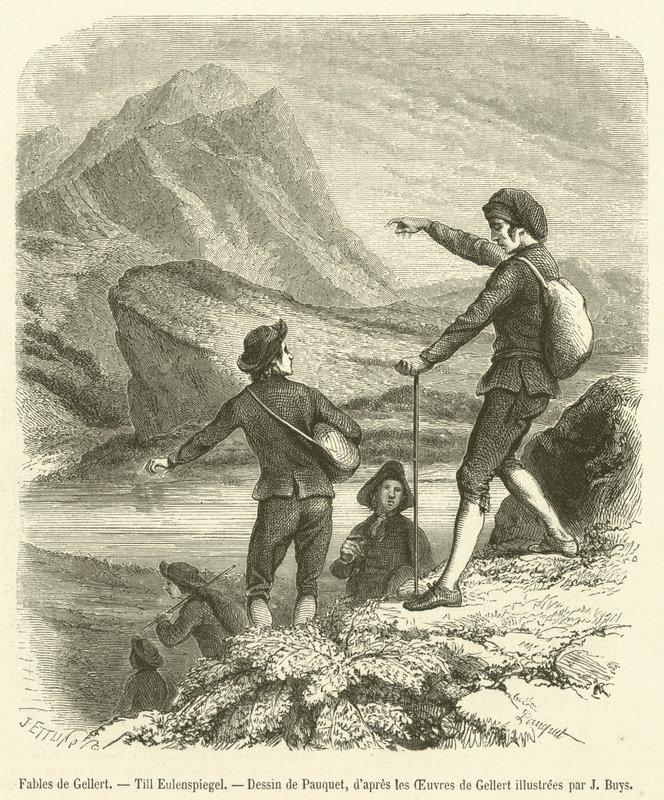 Fables of Gellert, Till Eulenspiegel (engraving) by French School