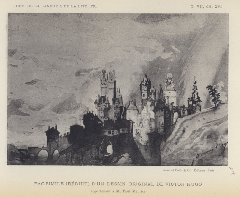 Facsimile (Reduced) of an Original Drawing by Victor Hugo by French School
