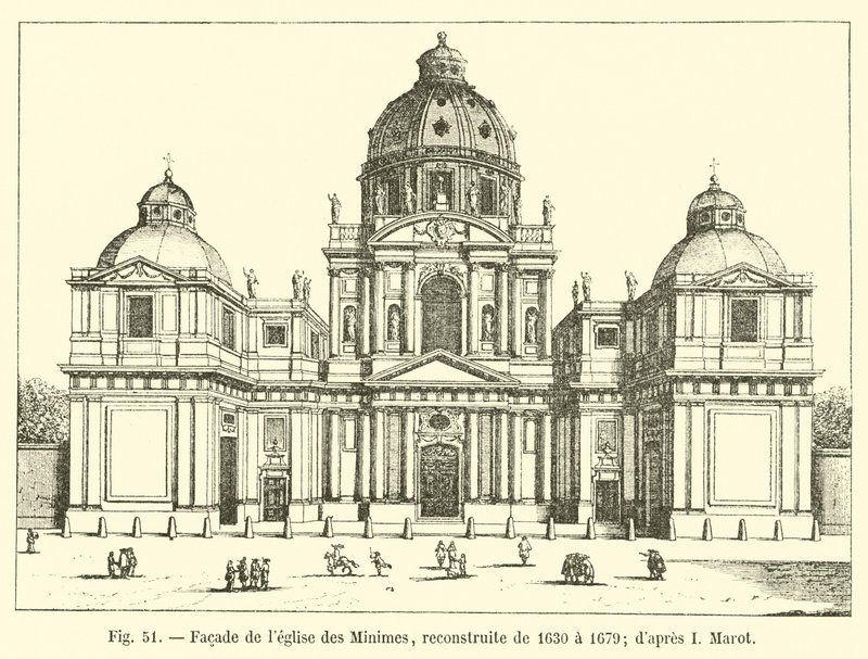 Facade of the Church of the Minimes, Rebuilt from 1630 to 1679; after I Marot by French School