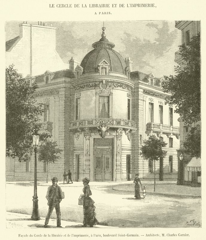 Facade of the Book and Printing Circle, Paris, Boulevard Saint-Germain by French School