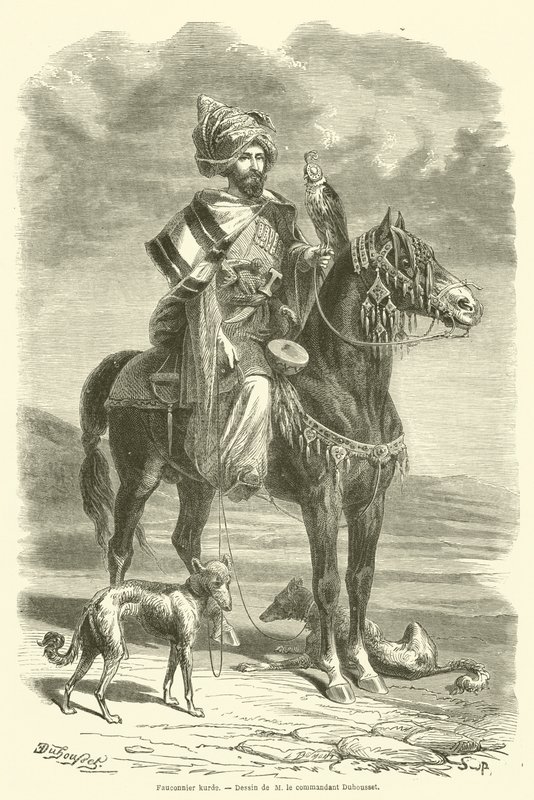 Kurdish falconer by French School