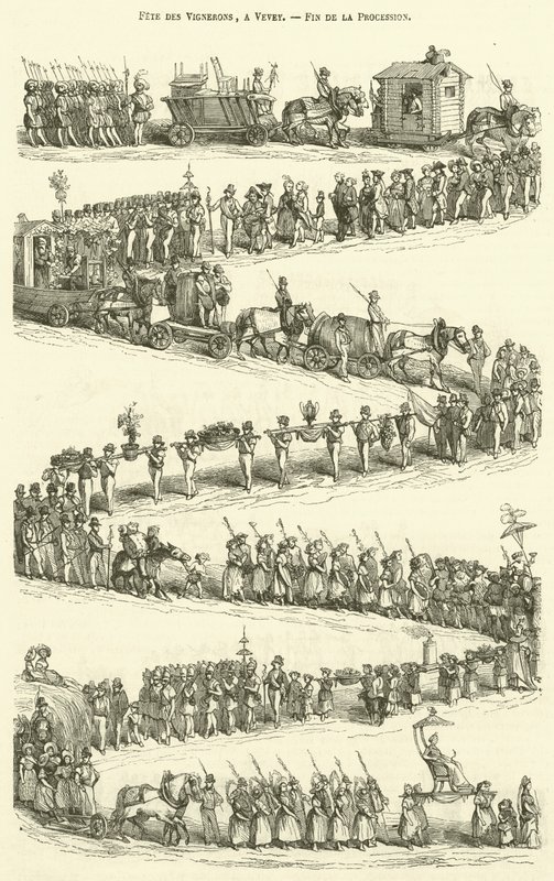 Festival of the Winegrowers, Vevey, End of the Procession by French School
