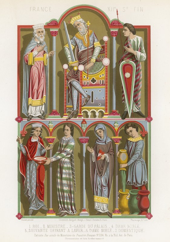 Figures of a King, Minister, Palace Guard, Noblewoman and a Servant by French School