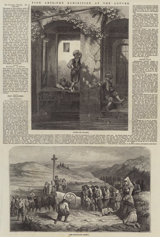 Fine Arts, the Exhibition at the Louvre (engraving) by French School