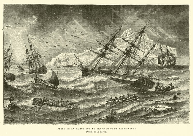 Fishing for Cod on the Grand Banks, Newfoundland by French School