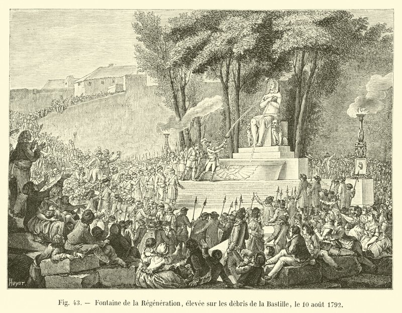 Fountain of Regeneration, Erected on the Ruins of the Bastille, August 10, 1792 by French School