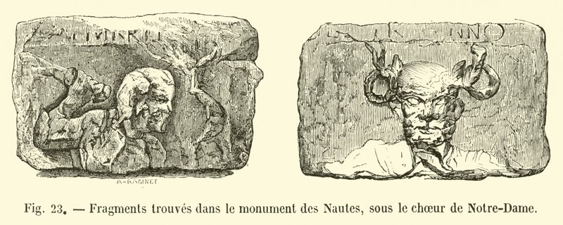 Fragments Found in the Monument of the Nautes, Under the Choir of Notre-Dame by French School