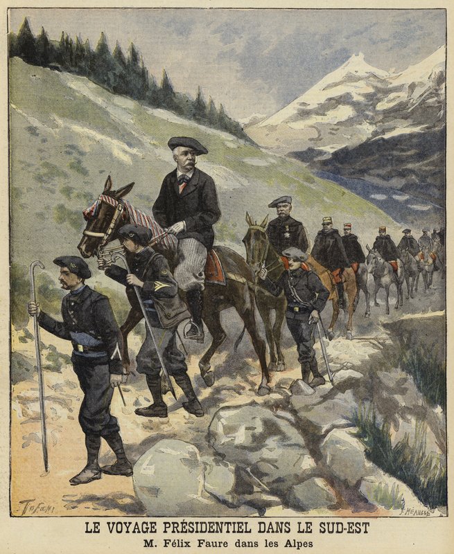French President Felix Faure in the Alps, 1897 by French School