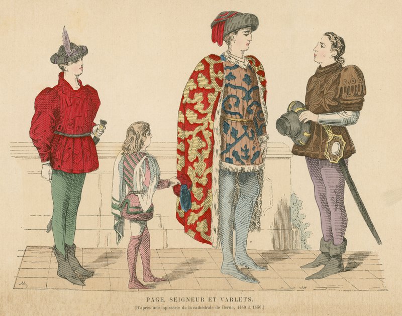 French Lord and Servants, Mid 15th Century by French School