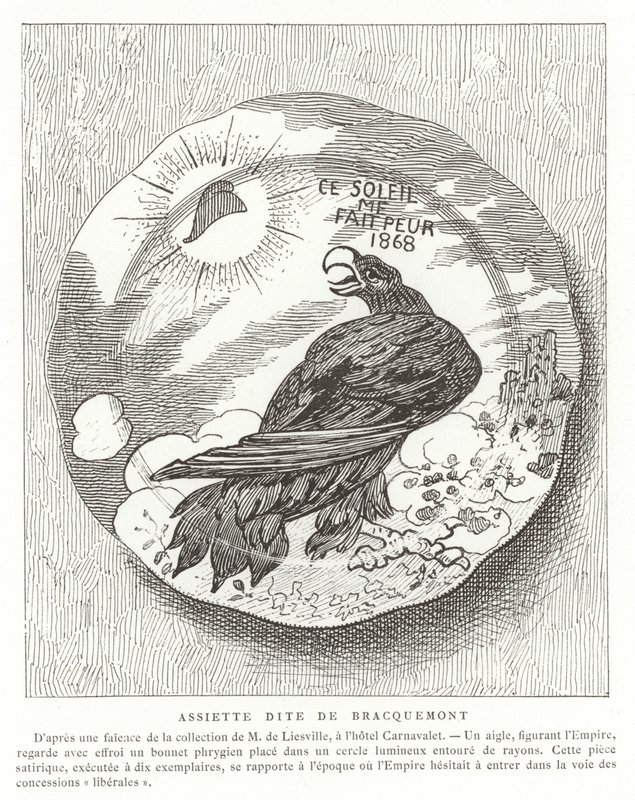 French Satirical Plate, 1868 by French School