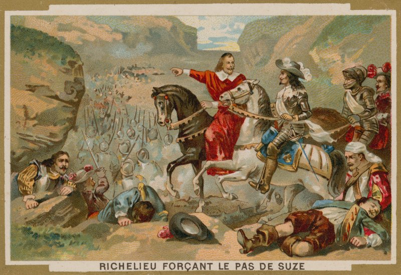 French Troops Commanded by Cardinal Richelieu Force the Pass at Suza, 1629 by French School