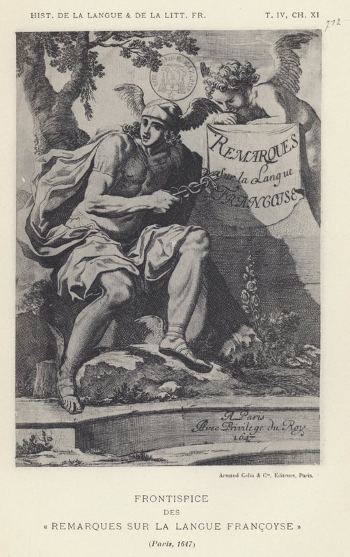 Frontispiece of Remarks on the French Language, Paris by French School