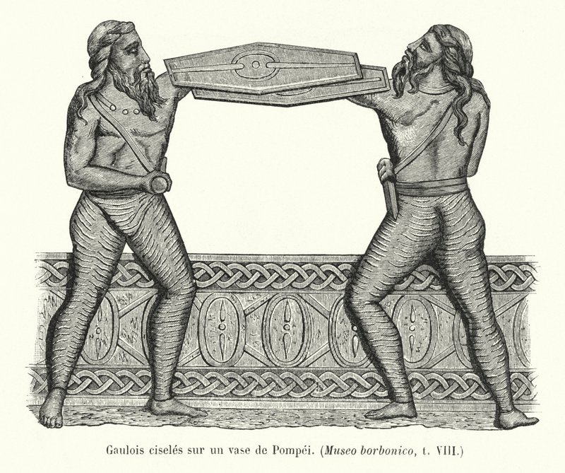 Gauls Engraved on a Vase from Pompeii by French School
