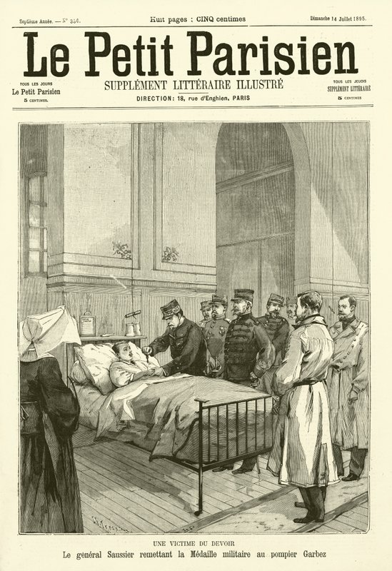 General Saussier Awarding the French Military Medal to a Fireman Named Garbez, Injured in the Line of Duty by French School