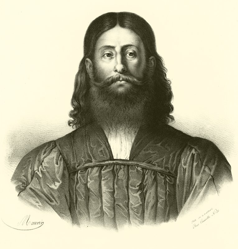 Giorgione, Portrait (engraving) by French School
