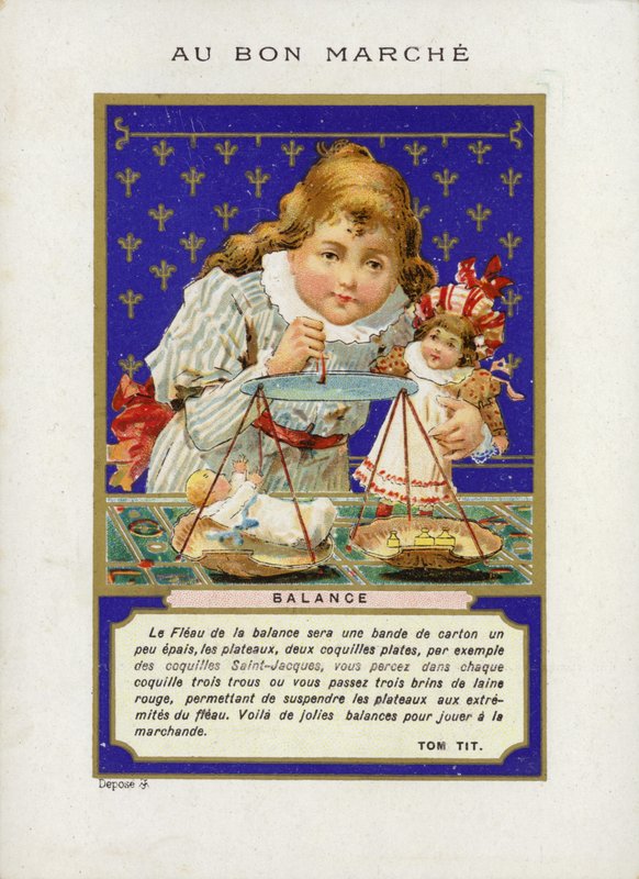 Girl Playing with Scales by French School