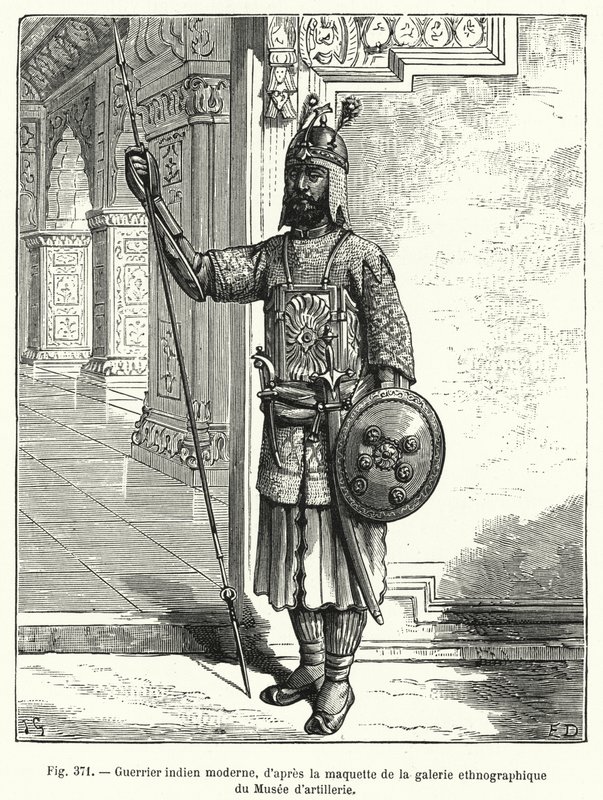 Modern Indian Warrior, after the model of the ethnographic gallery of the Artillery Museum by French School