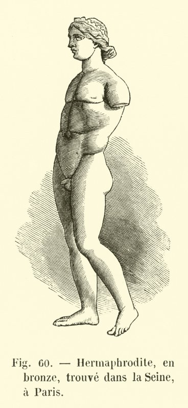 Hermaphrodite, in Bronze, Found in the Seine, Paris by French School
