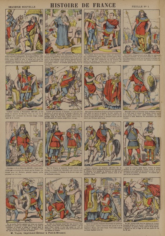 History of France from the Time of the Gauls to the Reign of Clovis (colour litho) by French School