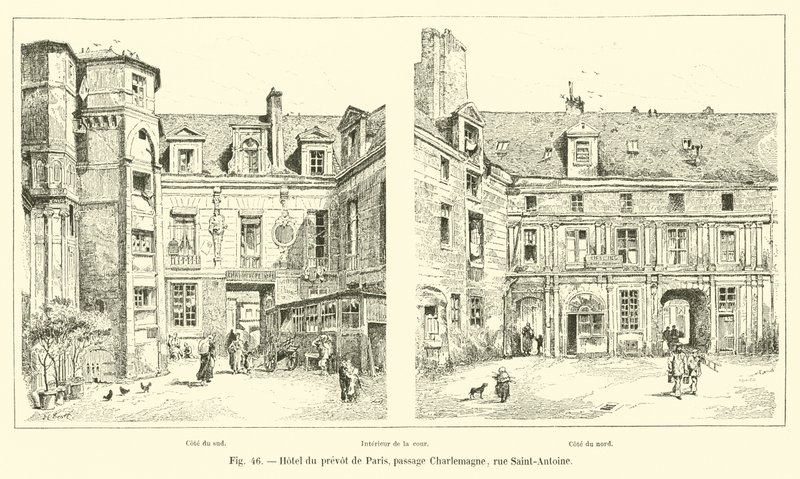 Hotel of the Provost of Paris, Passage Charlemagne, Rue Saint-Antoine by French School