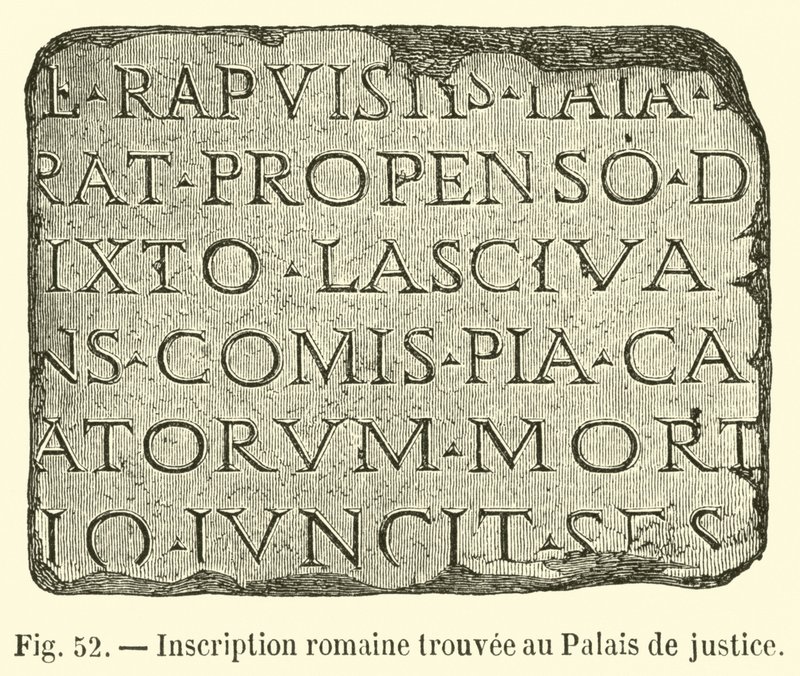 Roman inscription found at the Palace of Justice by French School