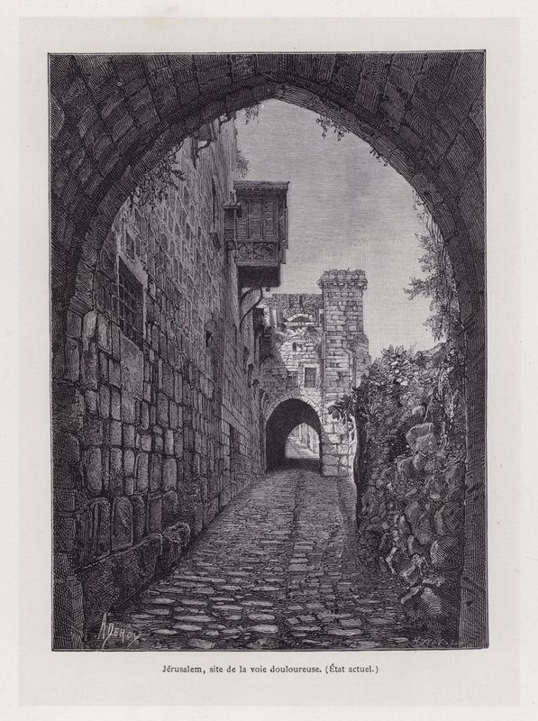 Jerusalem, Site of the Via Dolorosa, Current State (engraving) by French School
