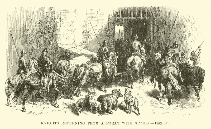 Knights returning from a Foray with spoils by French School