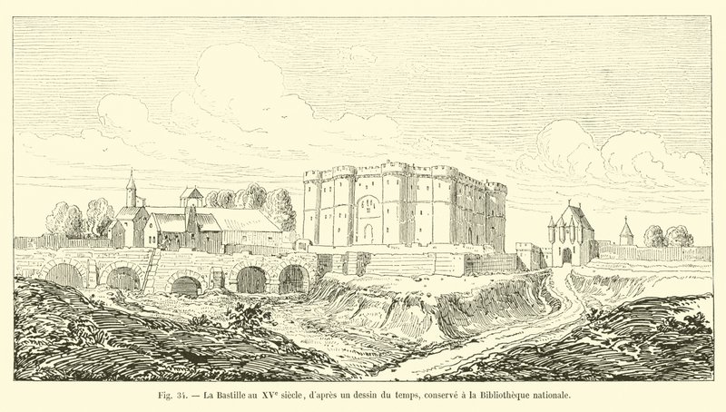 The Bastille in the 15th Century, after a Drawing of the Time, Preserved at the National Library by French School