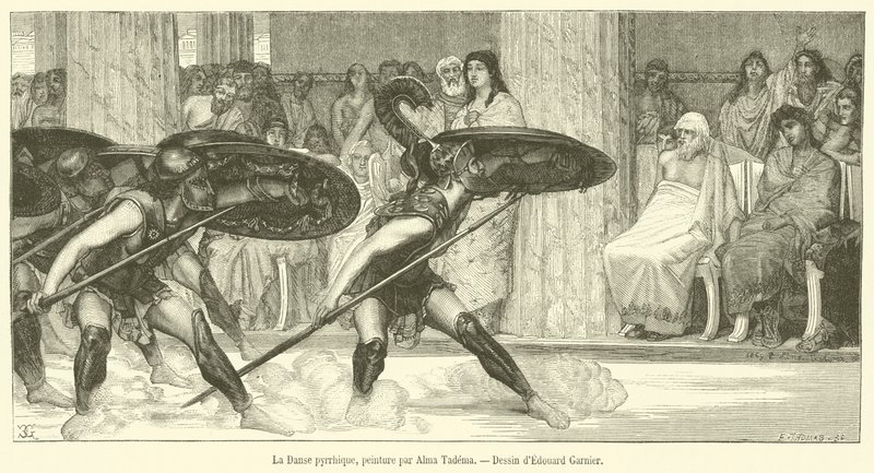 The Pyrrhic Dance (engraving) by French School