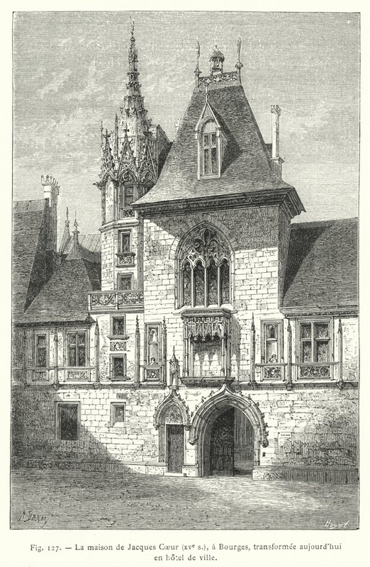 The house of Jacques Coeur, 15th century, in Bourges, now transformed into a town hall by French School