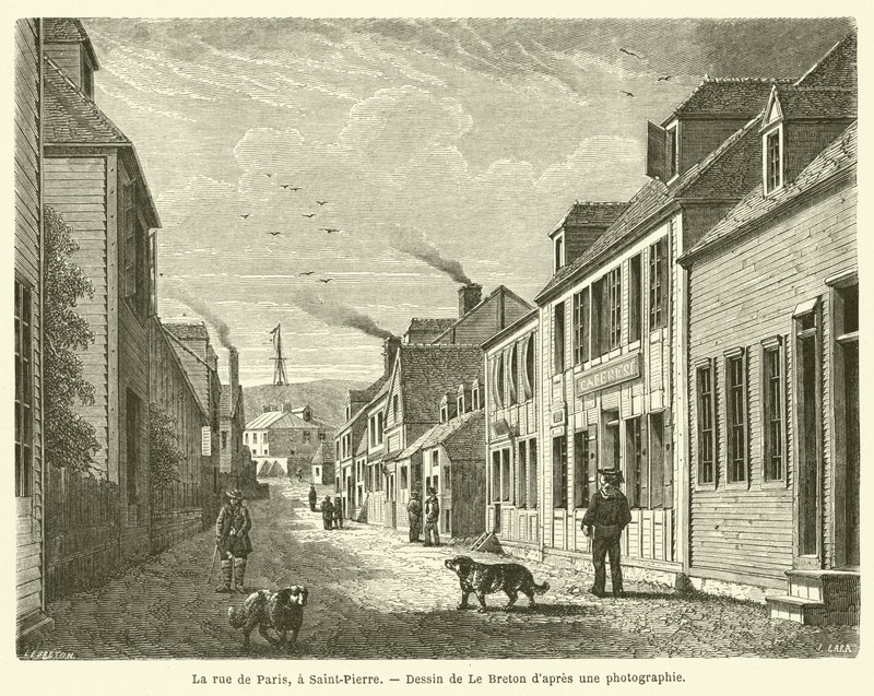 The Rue de Paris, in Saint-Pierre by French School